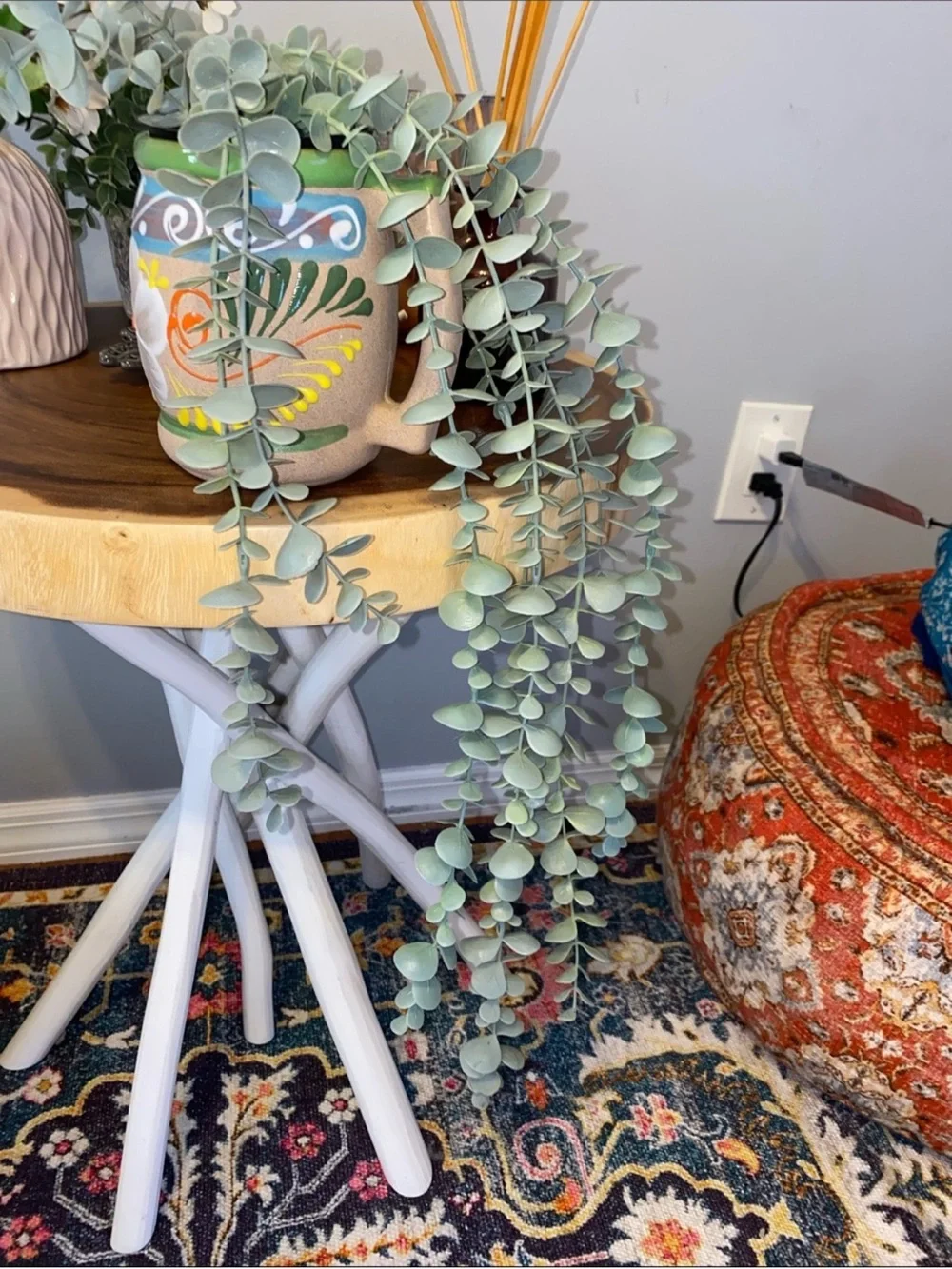Green Cascade Faux Eucalyptus Plant